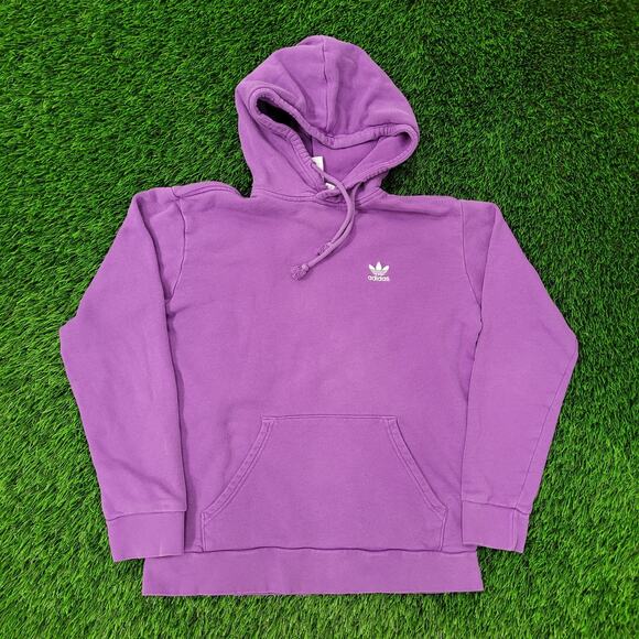 ADIDAS Hoodie Womens Small 20x23 Purple Baggy Trefoil - Picture 1 of 16